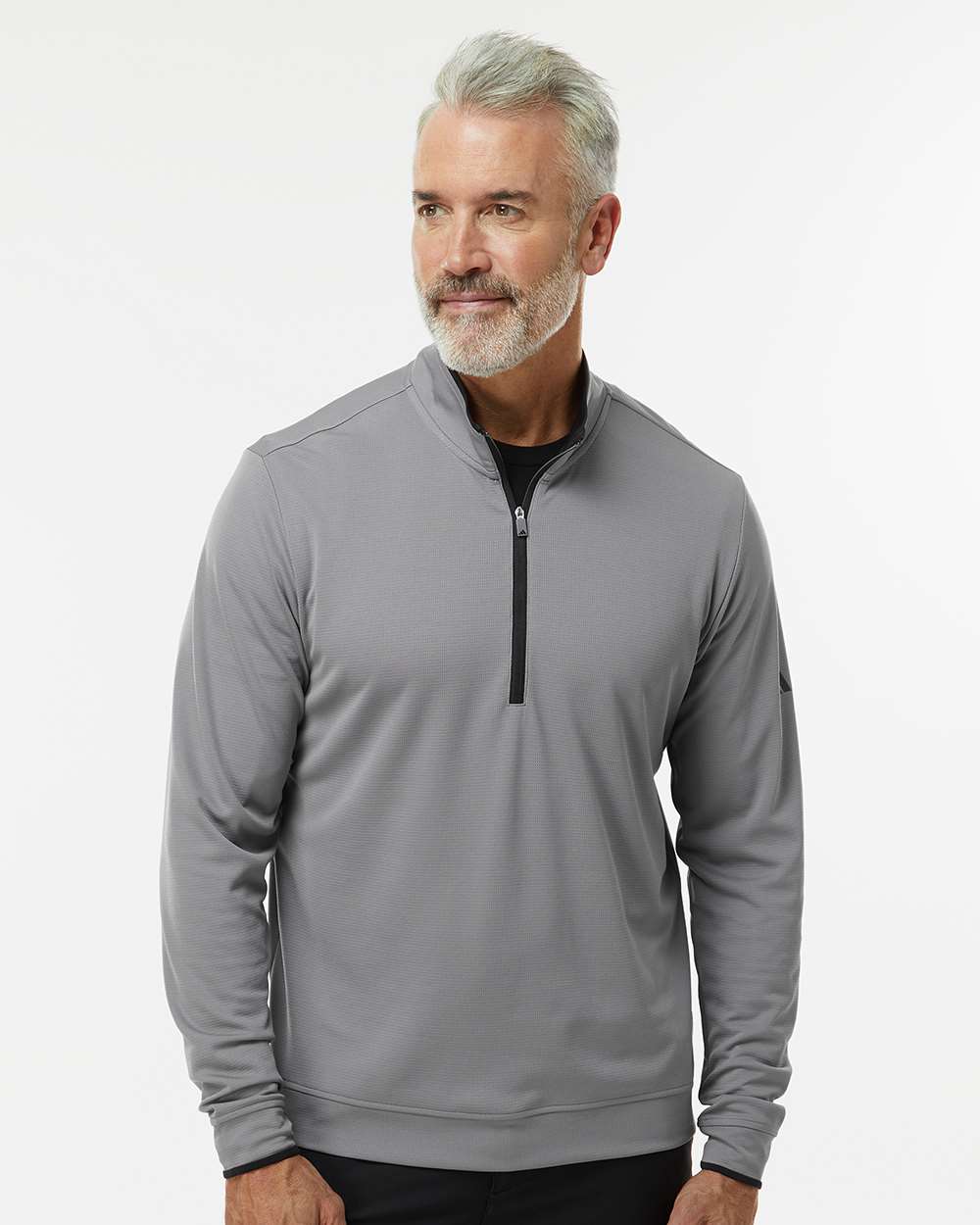 Men's Lightweight Quarter-Zip Pullover - OnModelFront - B56553093 - Grey Three/ Black