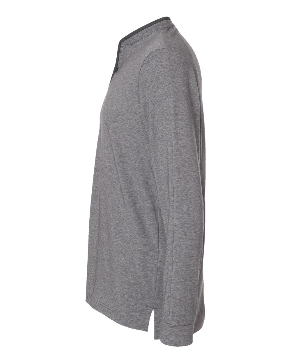 Men's Henley Long Sleeve T-Shirt - DirectSide - B09653583 - Grey Five Melange