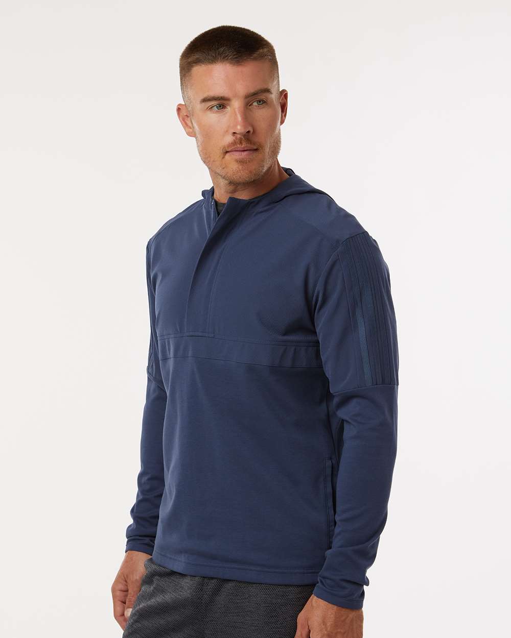 Men's Hooded Anorak - OnModelSide - B10053652 - Crew Navy