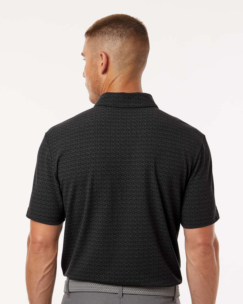 Men's Printed Blend Polo - OnModelBack - B10353503 - Black