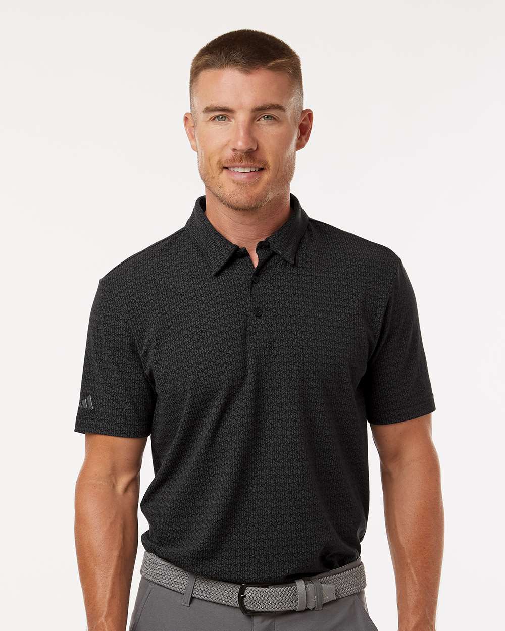 Men's Printed Blend Polo - OnModelFront - B10353503 - Black
