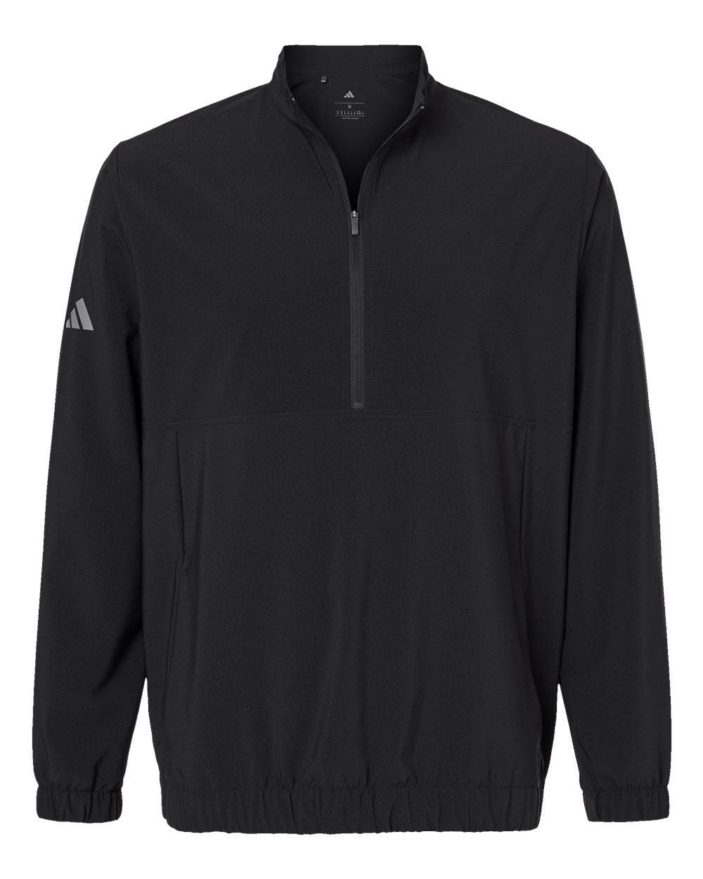 Men's Woven Half-Zip Pullover - Front - B11153502 - Black