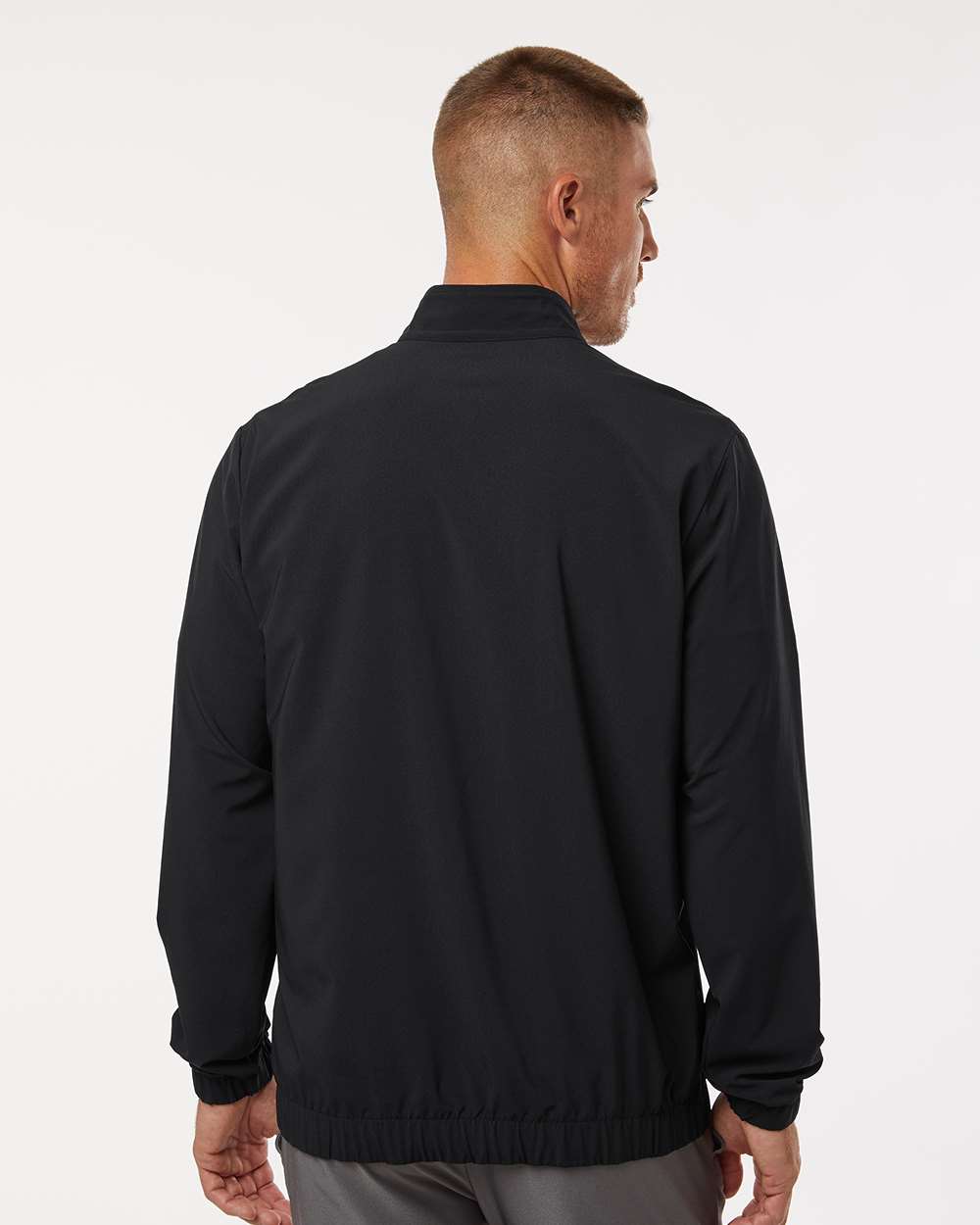 Men's Woven Half-Zip Pullover - OnModelBack - B11153502 - Black