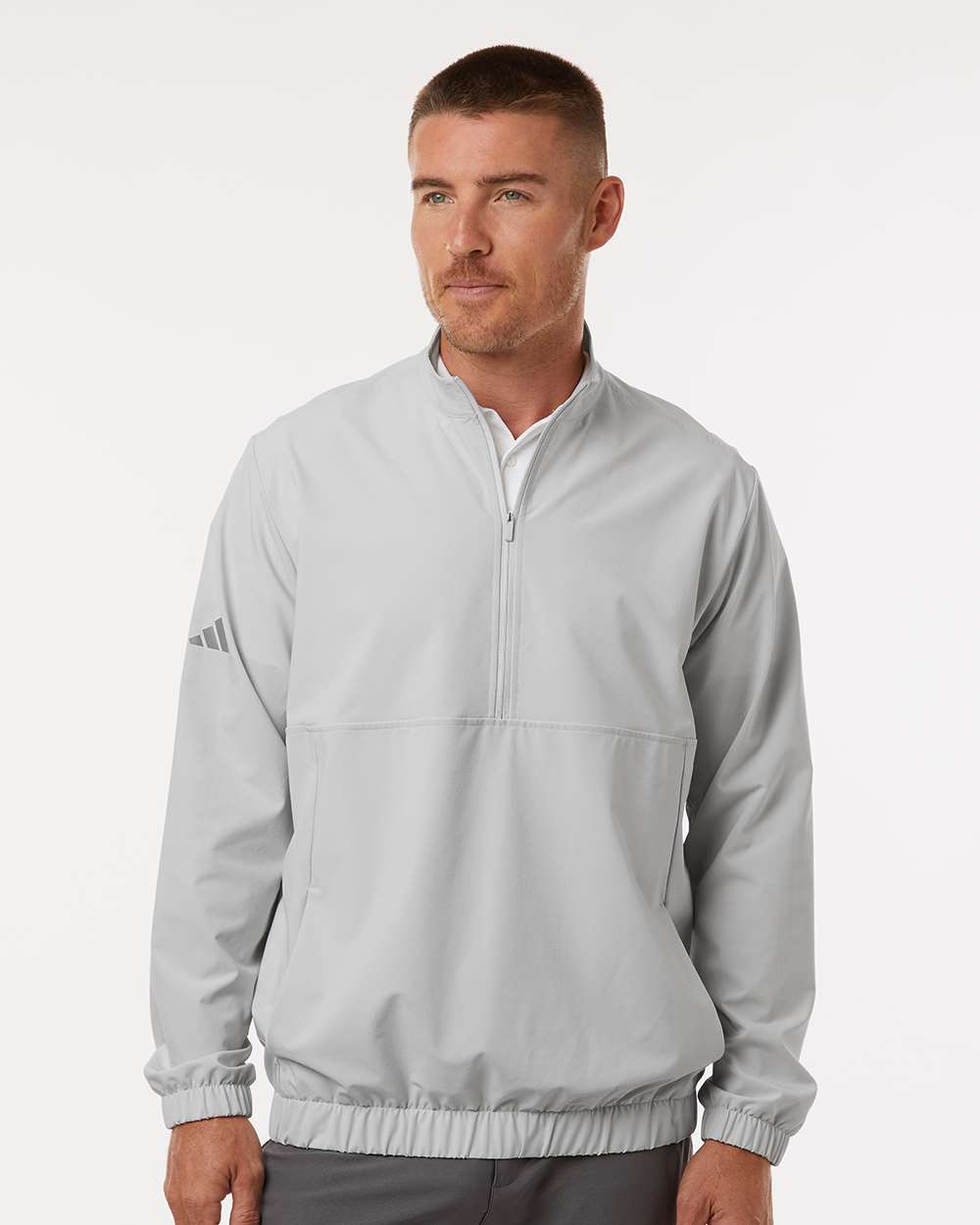 Men's Woven Half-Zip Pullover - OnModelFront - B11153582 - Grey One