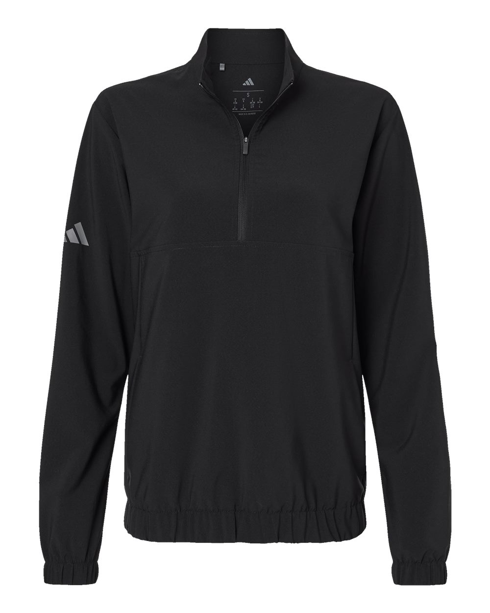 Women's Woven Half-Zip Pullover - Front - B11353502 - Black