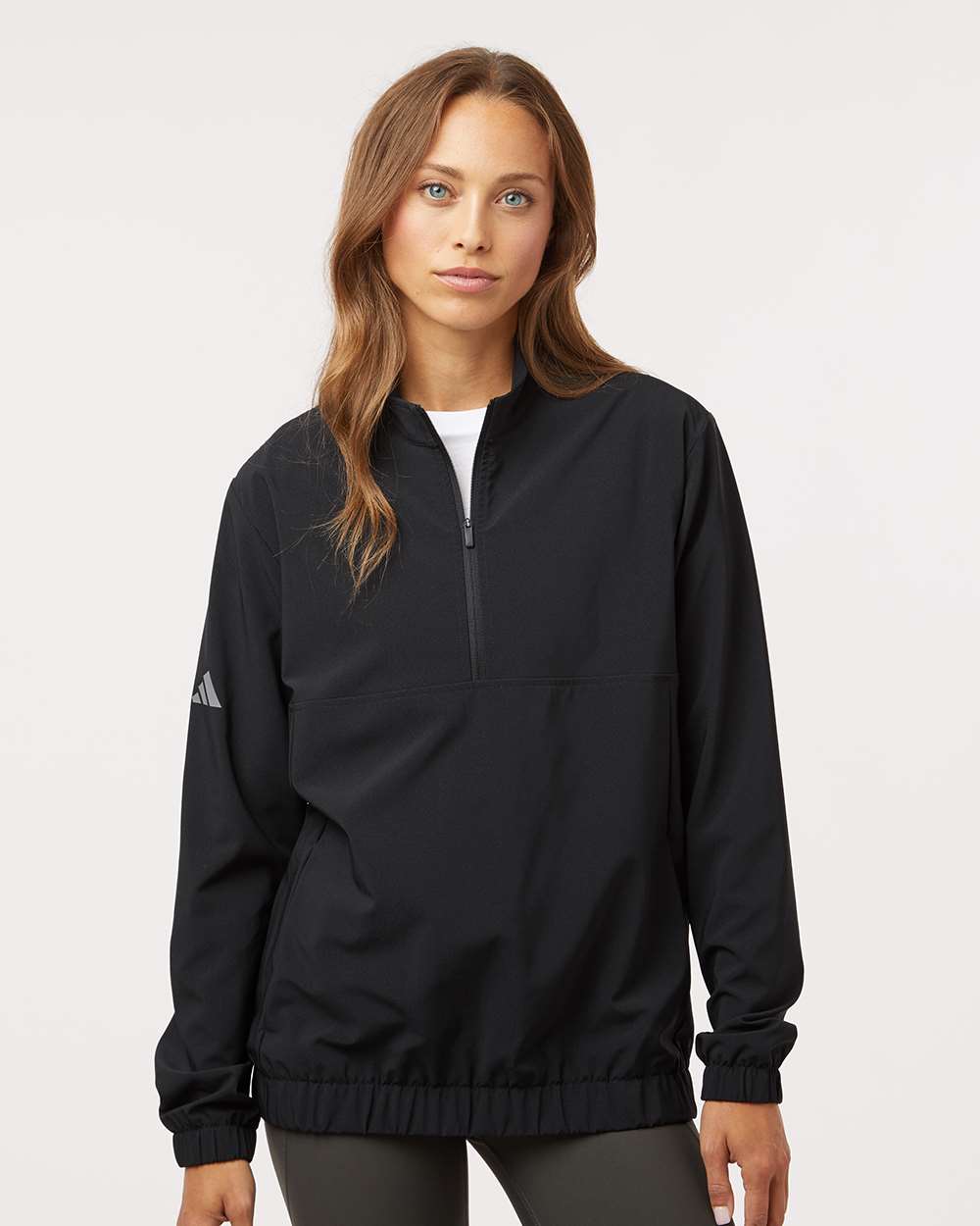 Women's Woven Half-Zip Pullover - OnModelFront - B11353502 - Black