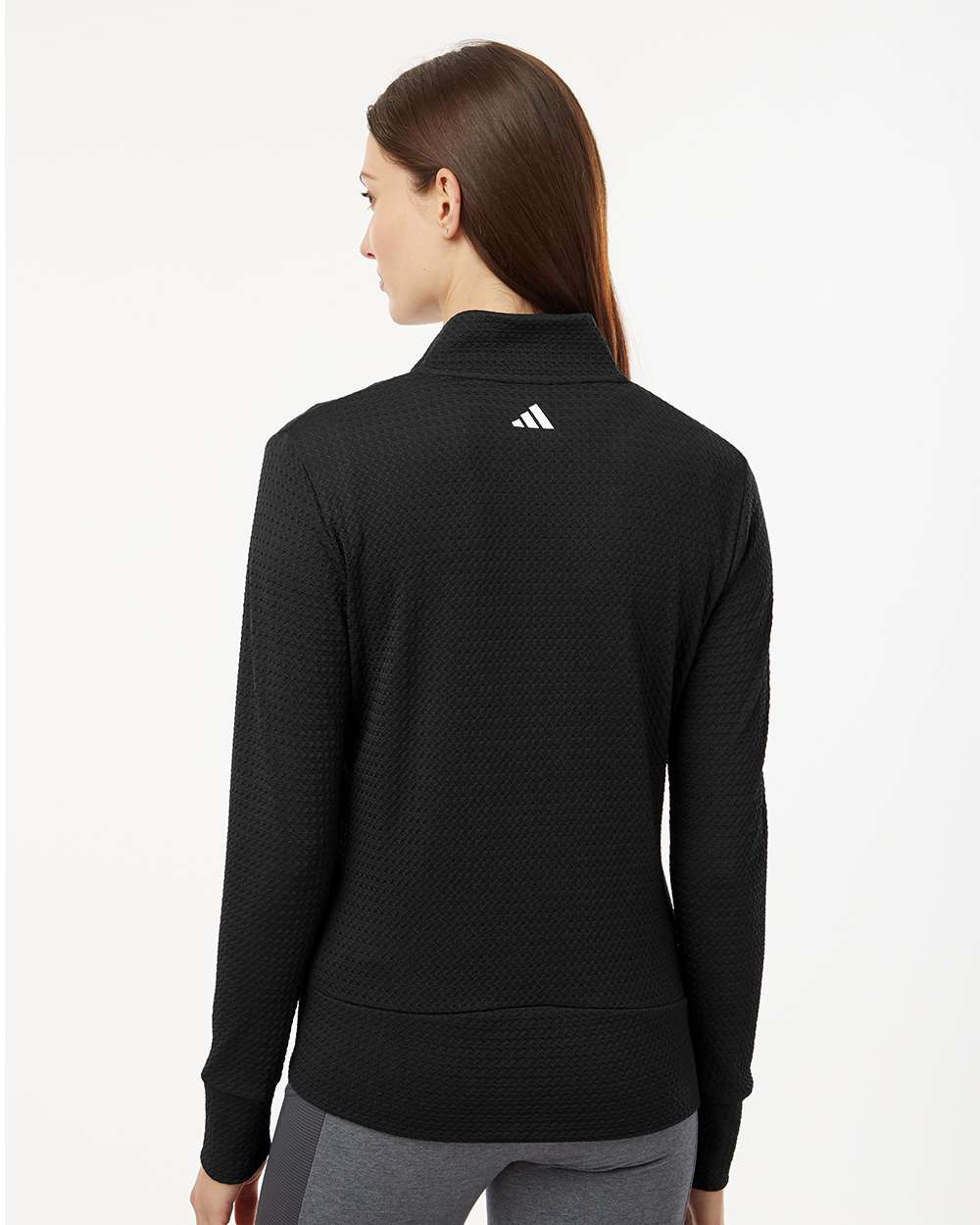 Women's Ultimate365 Textured Full-Zip Jacket - OnModelBack - B11753502 - Black