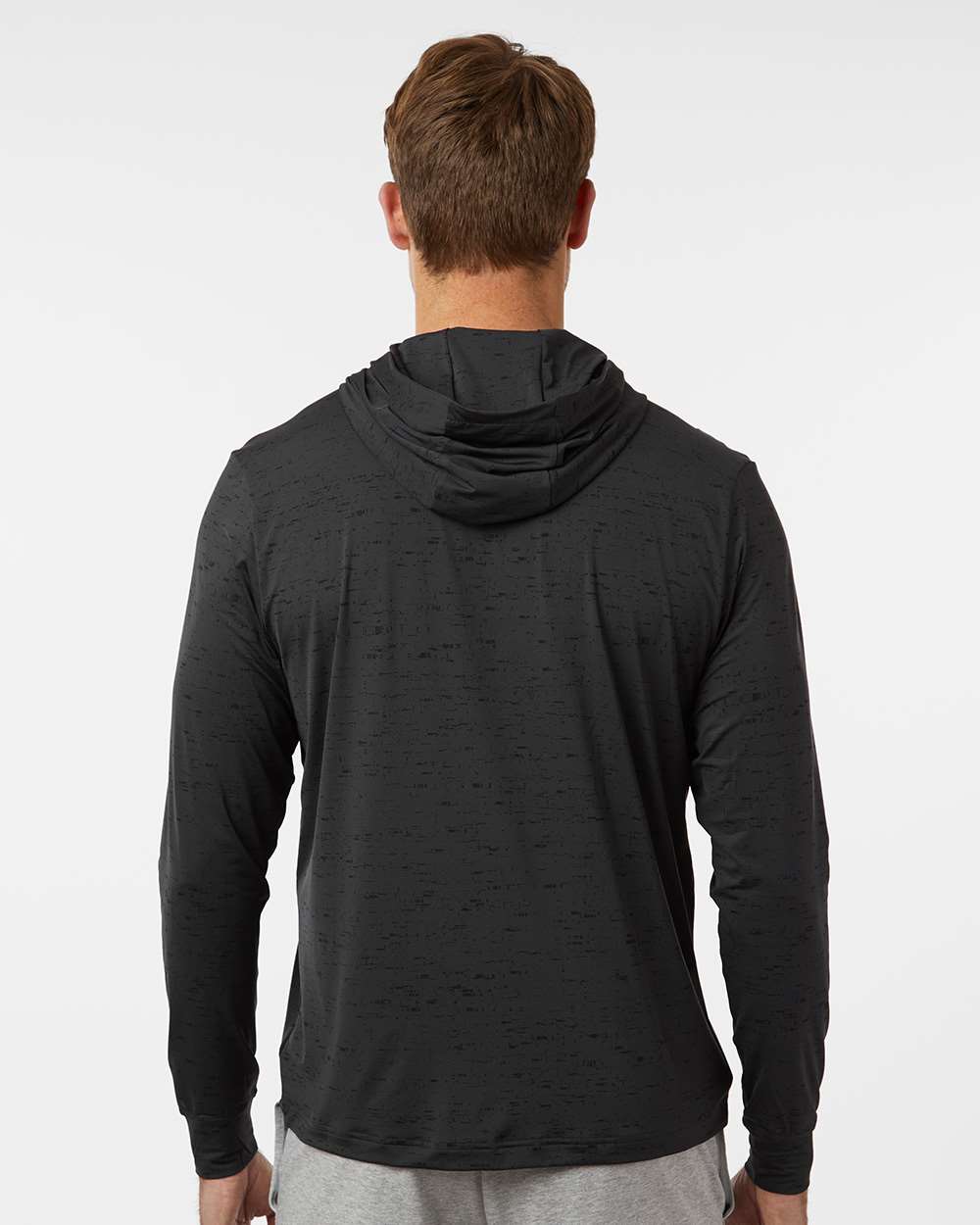 Men's Core Lightweight Hooded T-Shirt - OnModelBack - B12353503 - Carbon Black