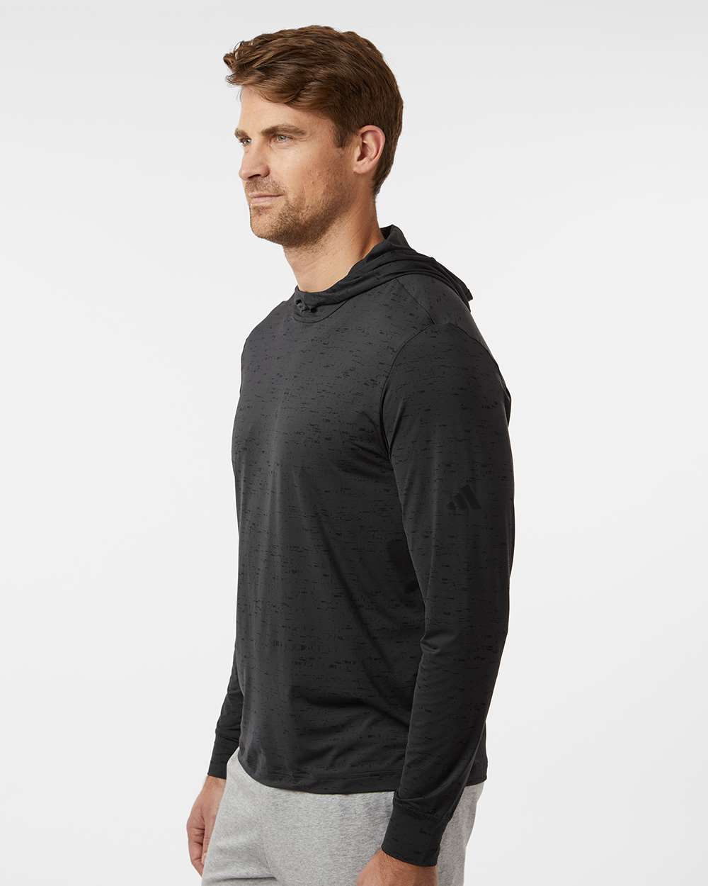 Men's Core Lightweight Hooded T-Shirt - OnModelSide - B12353503 - Carbon Black