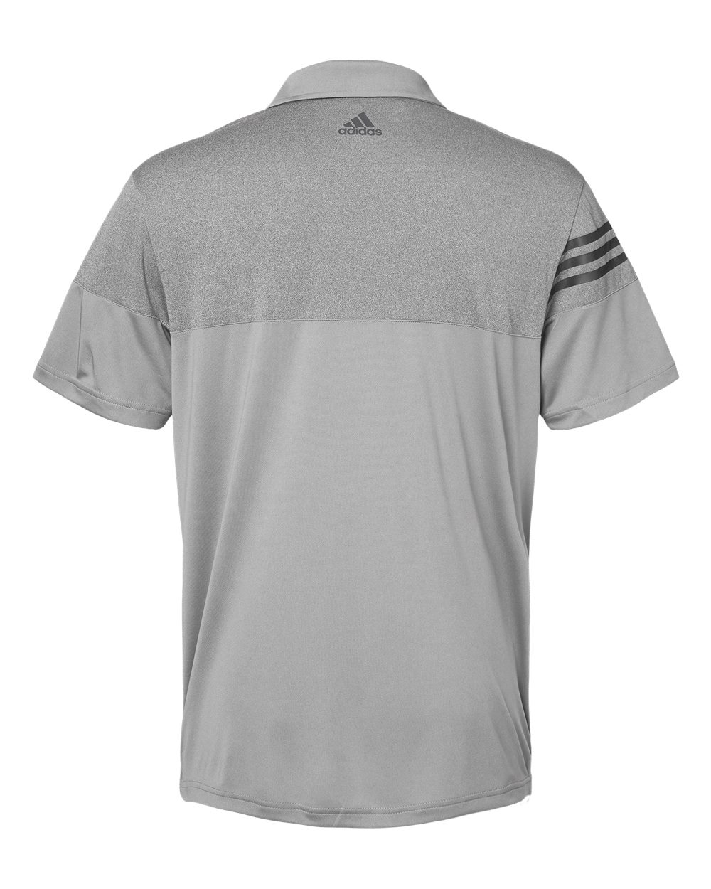 Men's Heathered 3-Stripes Colorblocked Polo - Back - B18353353 - Grey Three
