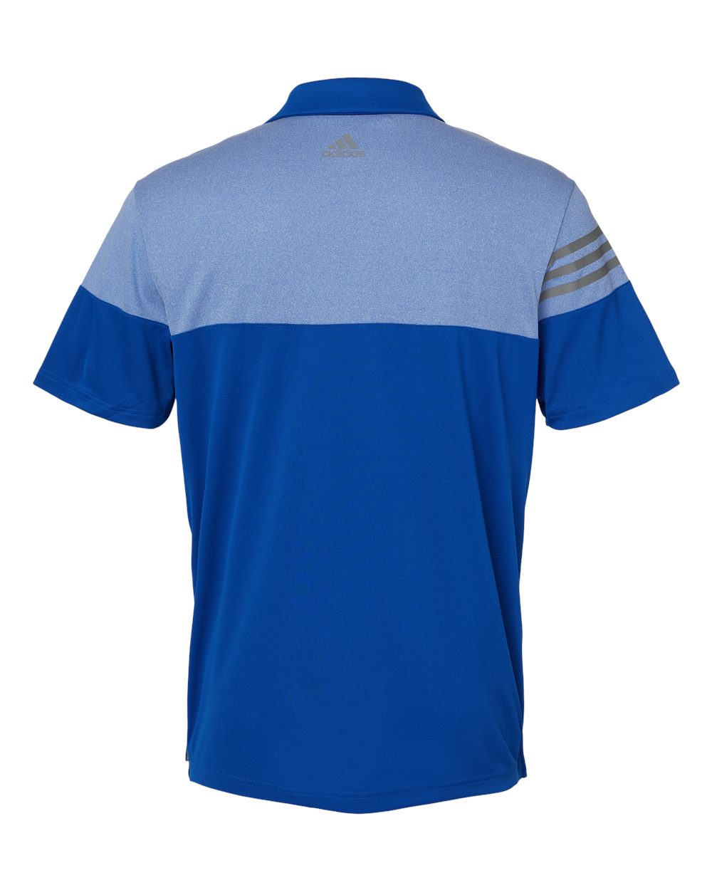 Men's Heathered 3-Stripes Colorblocked Polo - Back - B18353753 - Collegiate Royal