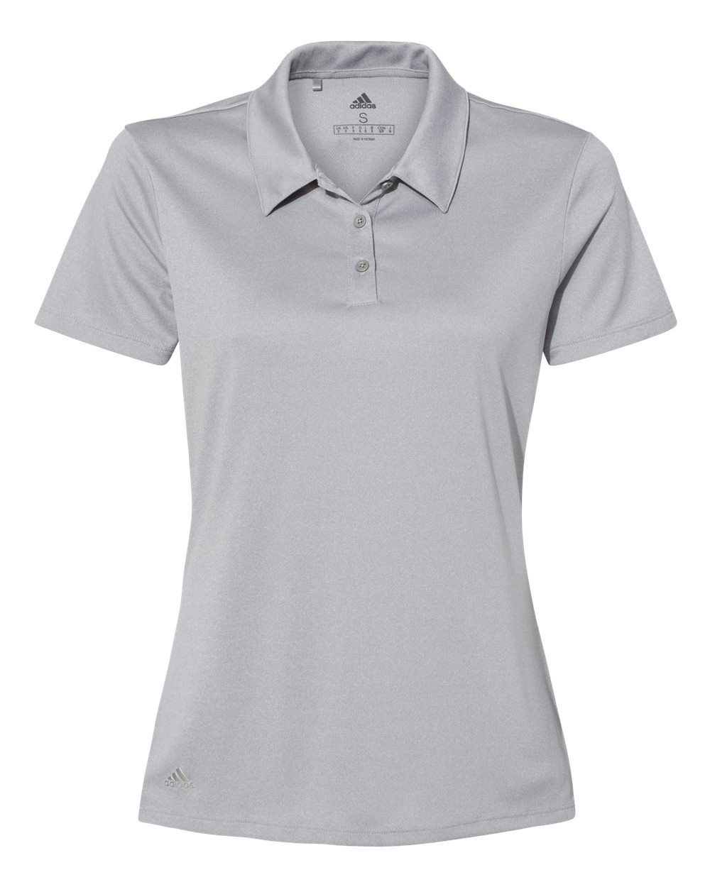 Women's Heathered Polo - Front - B80953354 - Mid Grey Heather
