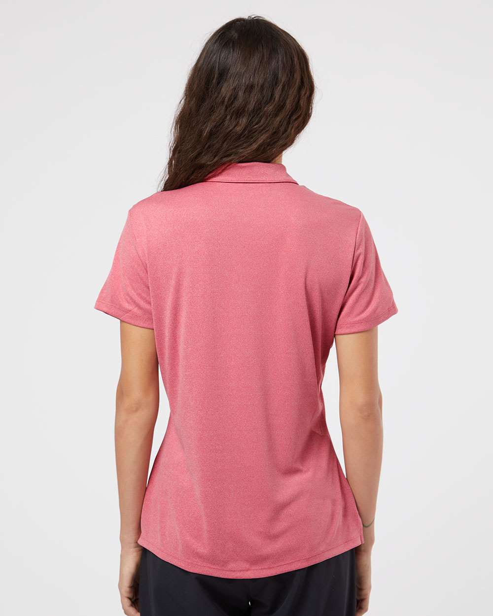 Women's Heathered Polo - OnModelBack - B80953703 - Power Red Heather