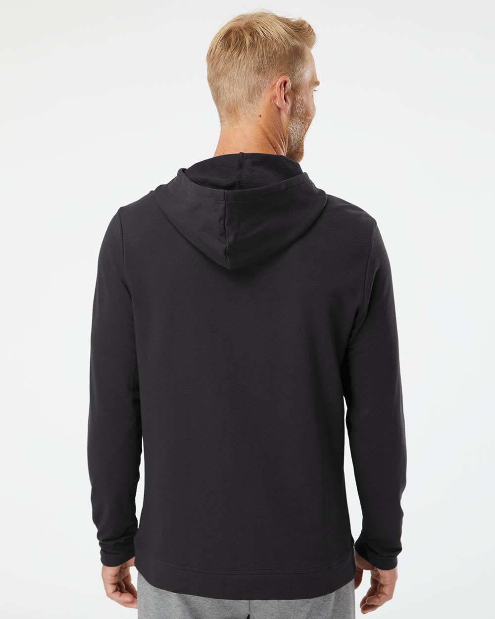 Men's Lightweight Hooded Sweatshirt - OnModelBack - B00153505 - Black