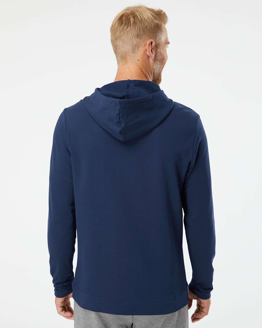 Men's Lightweight Hooded Sweatshirt - OnModelBack - B00153653 - Collegiate Navy