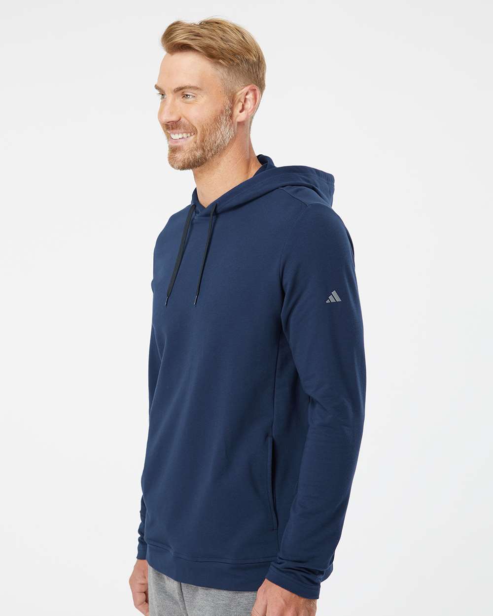 Men's Lightweight Hooded Sweatshirt - OnModelSide - B00153653 - Collegiate Navy