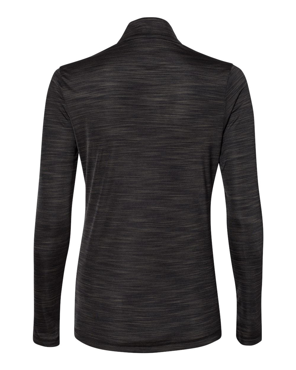 Women's Lightweight Mélange Quarter-Zip Pullover - Back - B00853503 - Black Melange
