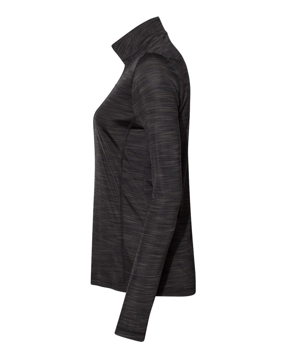 Women's Lightweight Mélange Quarter-Zip Pullover - DirectSide - B00853503 - Black Melange