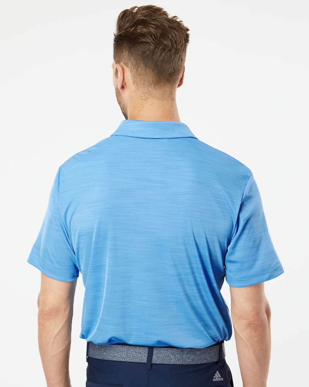 Men's Mélange Polo - OnModelBack - B00953253 - Lucky Blue Melange