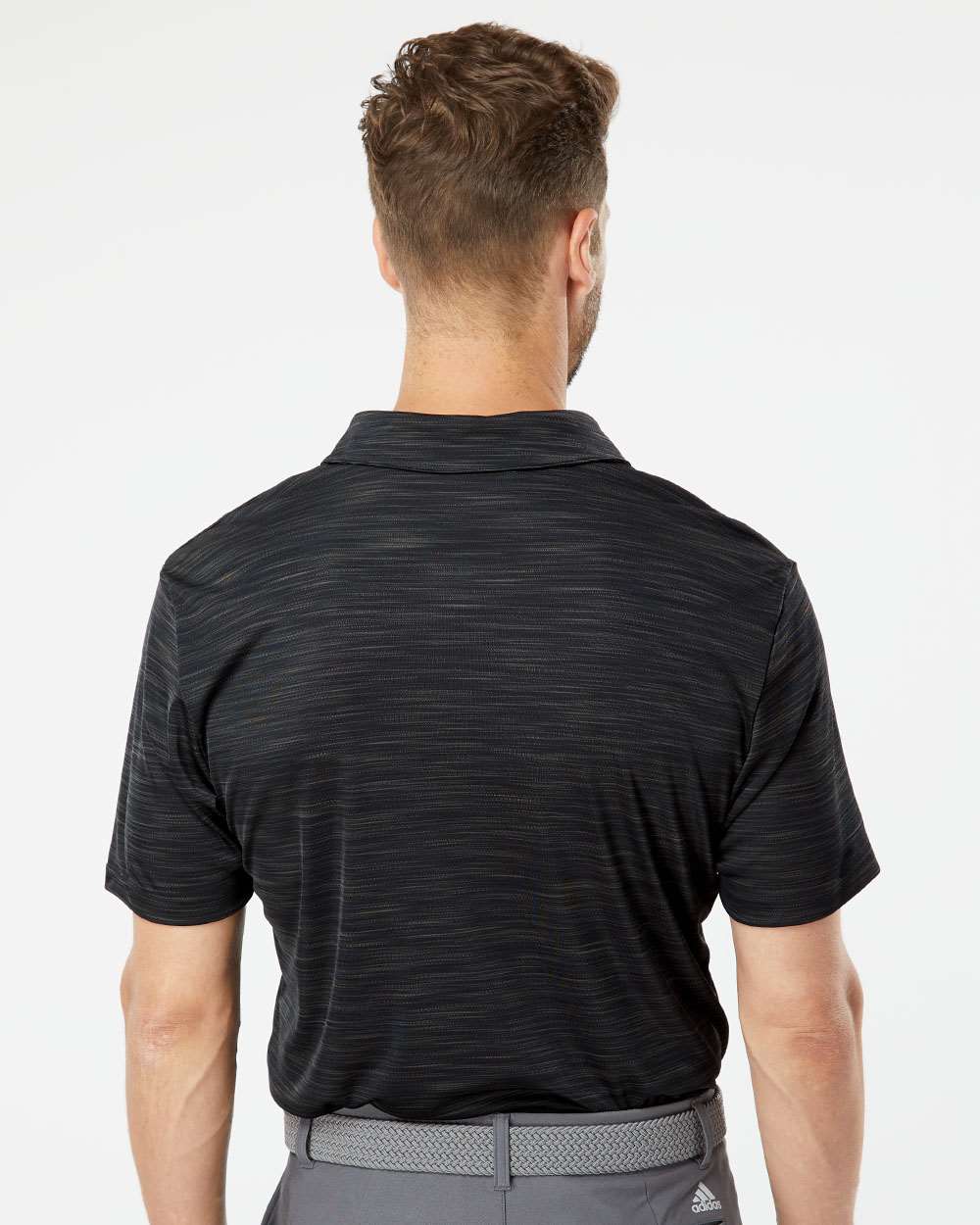 Men's Mélange Polo - OnModelBack - B00953503 - Black Melange