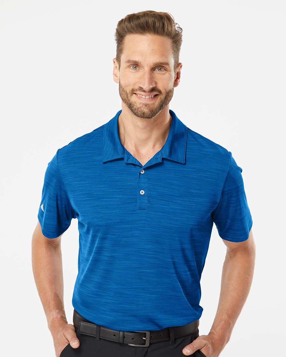 Men's Mélange Polo - OnModelFront - B00953753 - Collegiate Royal Melange