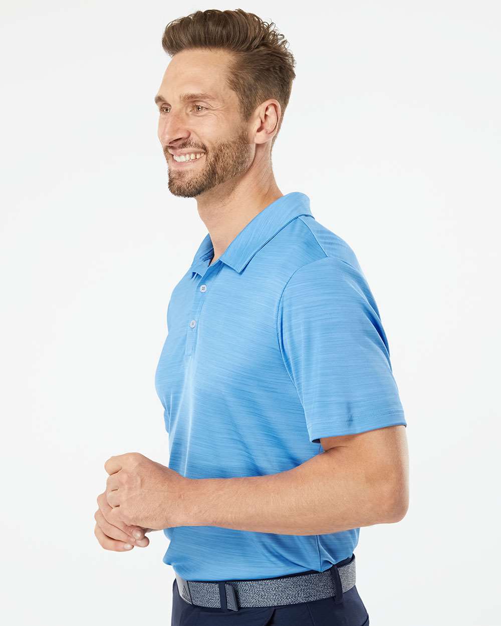 Men's Mélange Polo - OnModelSide - B00953253 - Lucky Blue Melange