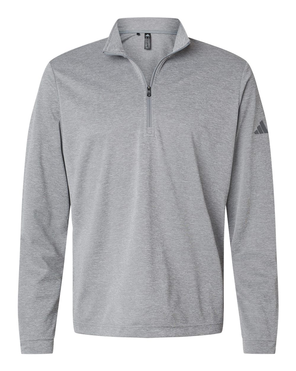 Men's Lightweight Quarter-Zip Pullover - Front - B01153352 - Grey Three Melange