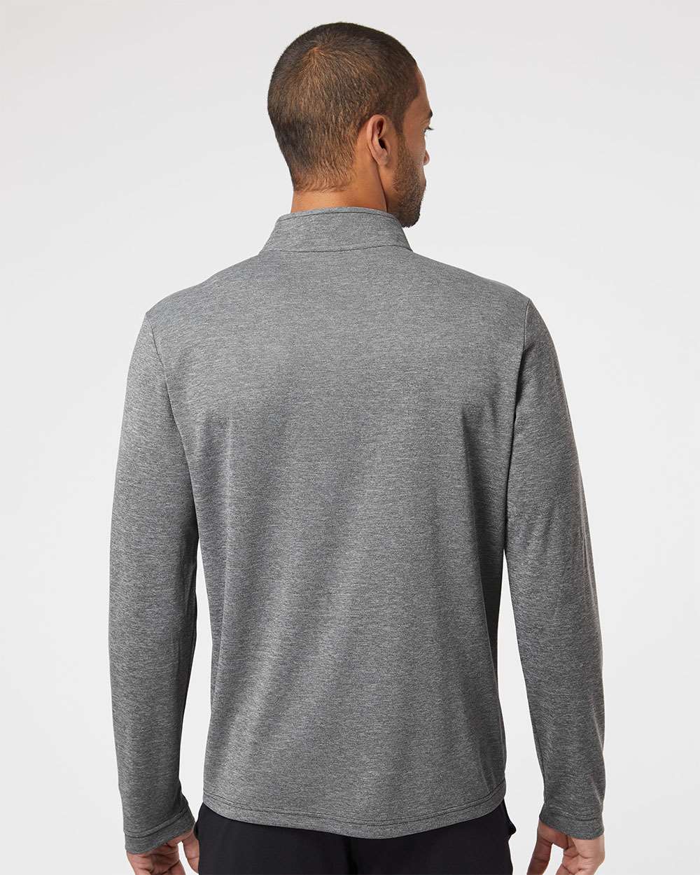 Men's Lightweight Quarter-Zip Pullover - OnModelBack - B01153102 - Black Heather