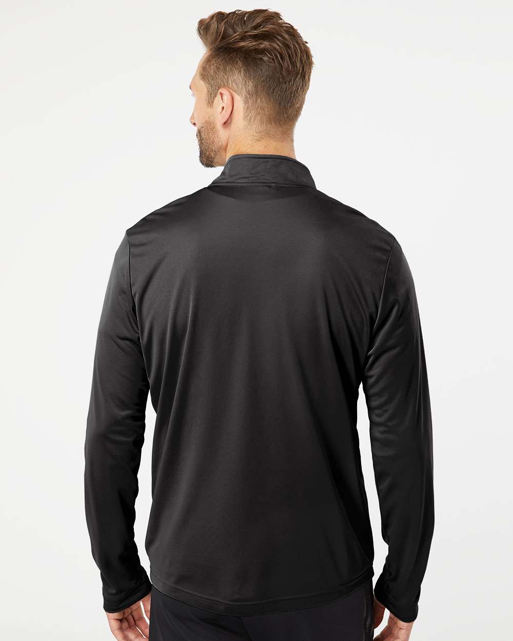 Men's Lightweight Quarter-Zip Pullover - OnModelBack - B01153502 - Black