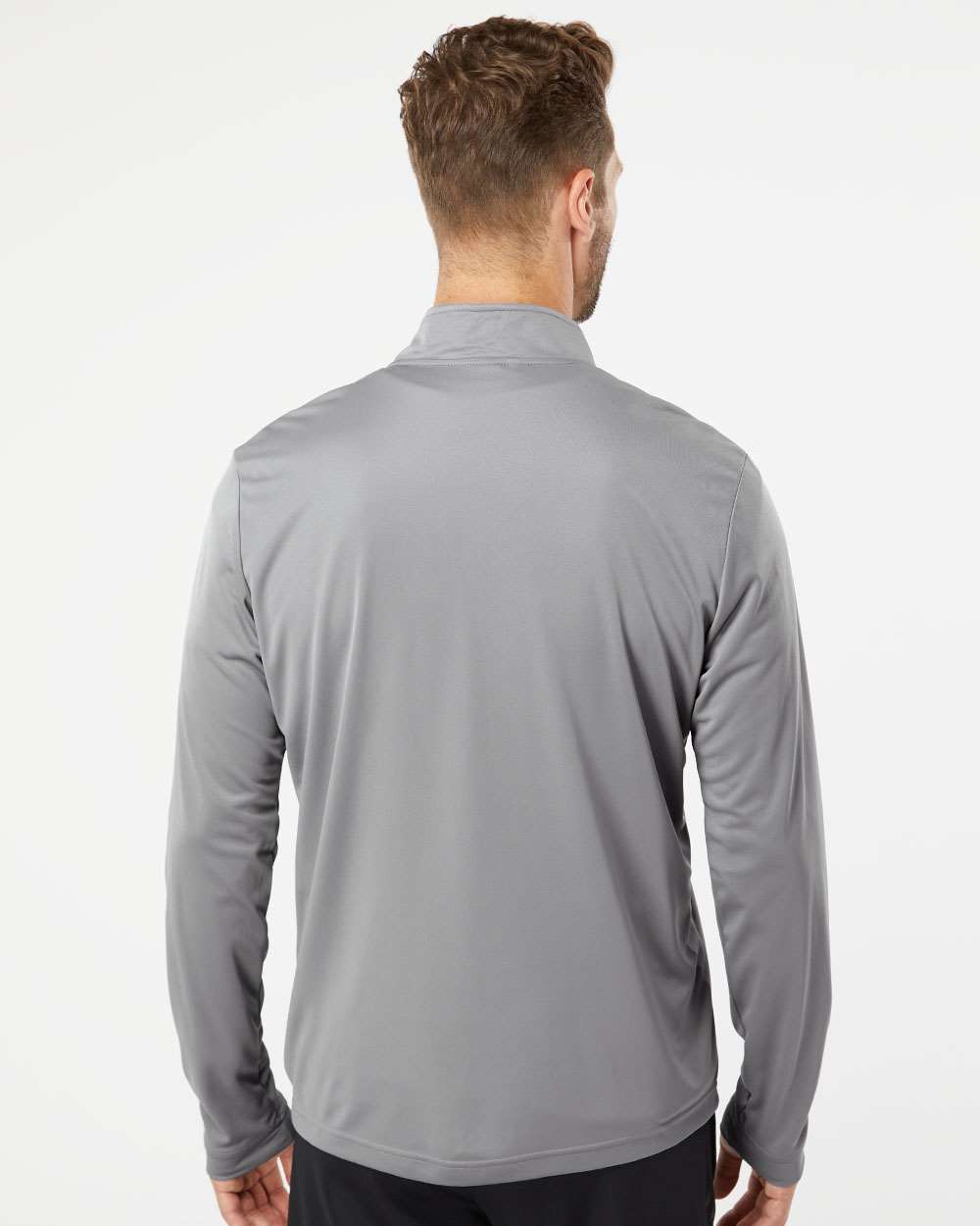 Men's Lightweight Quarter-Zip Pullover - OnModelBack - B01153582 - Grey Three