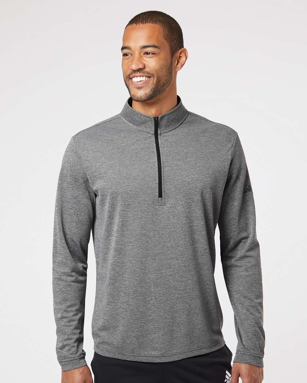 Men's Lightweight Quarter-Zip Pullover - OnModelFront - B01153102 - Black Heather