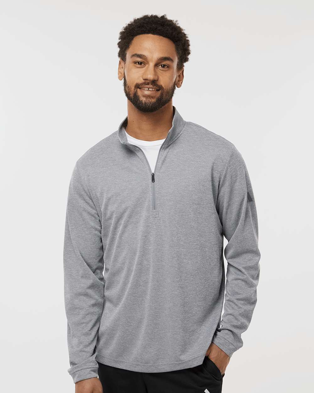 Men's Lightweight Quarter-Zip Pullover - OnModelFront - B01153352 - Grey Three Melange