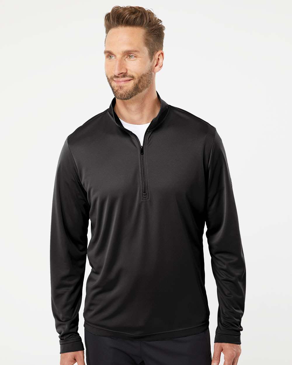 Men's Lightweight Quarter-Zip Pullover - OnModelFront - B01153502 - Black