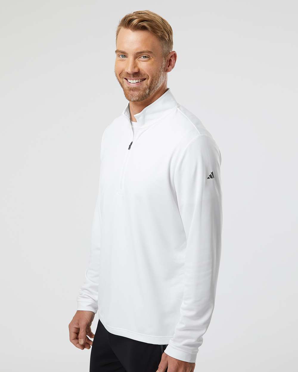 Men's Lightweight Quarter-Zip Pullover - OnModelSide - B01153002 - White