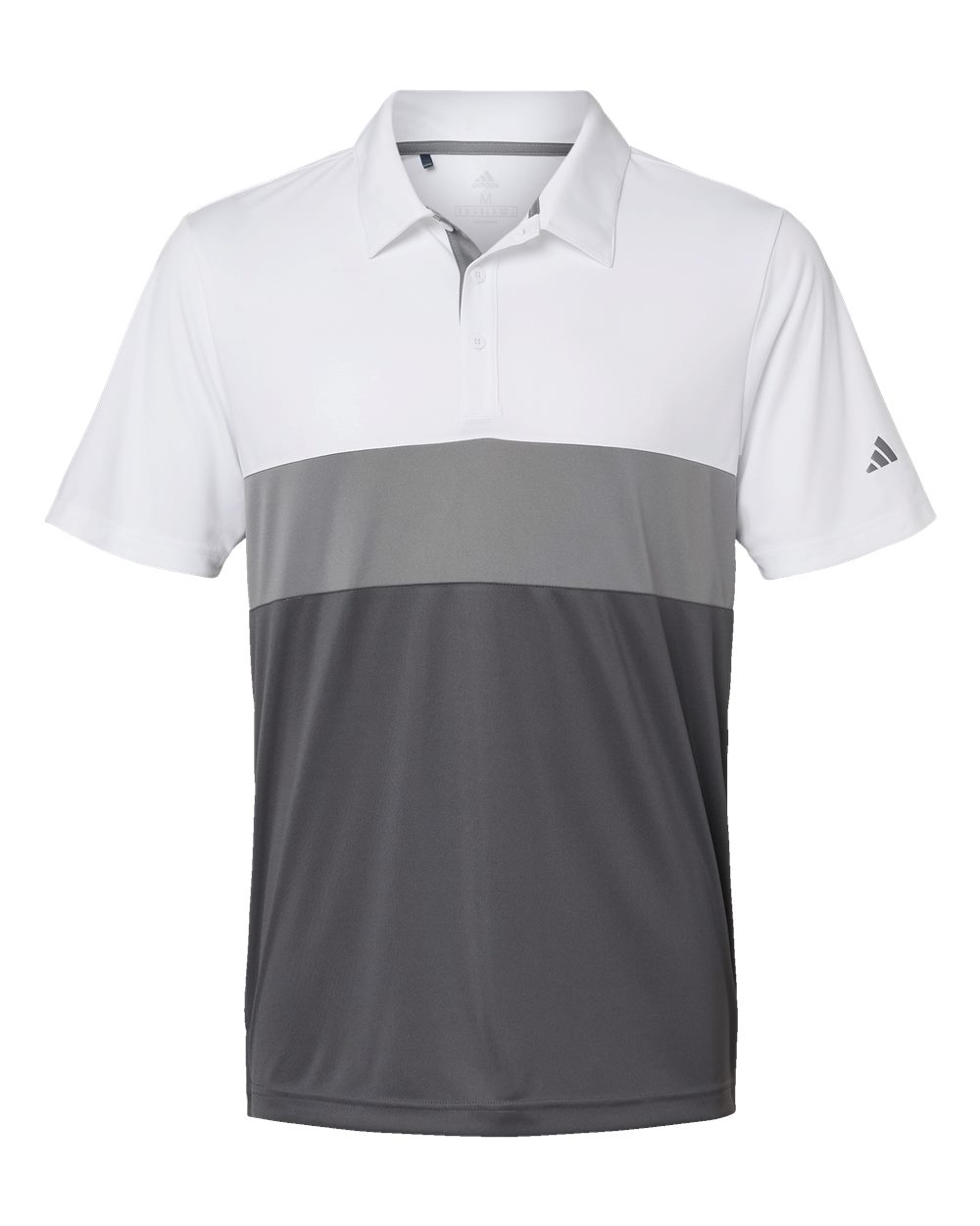 Men's Merch Block Polo - Front - B02953014 - White/ Grey Three/ Grey Five