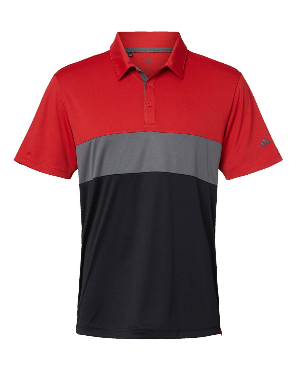 Men's Merch Block Polo - Front - B02953704 - Collegiate Red/ Grey Five/ Black