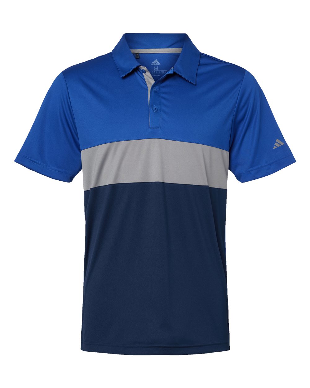 Men's Merch Block Polo - Front - B02953753 - Collegiate Royal/ Grey Three/ Collegiate Navy