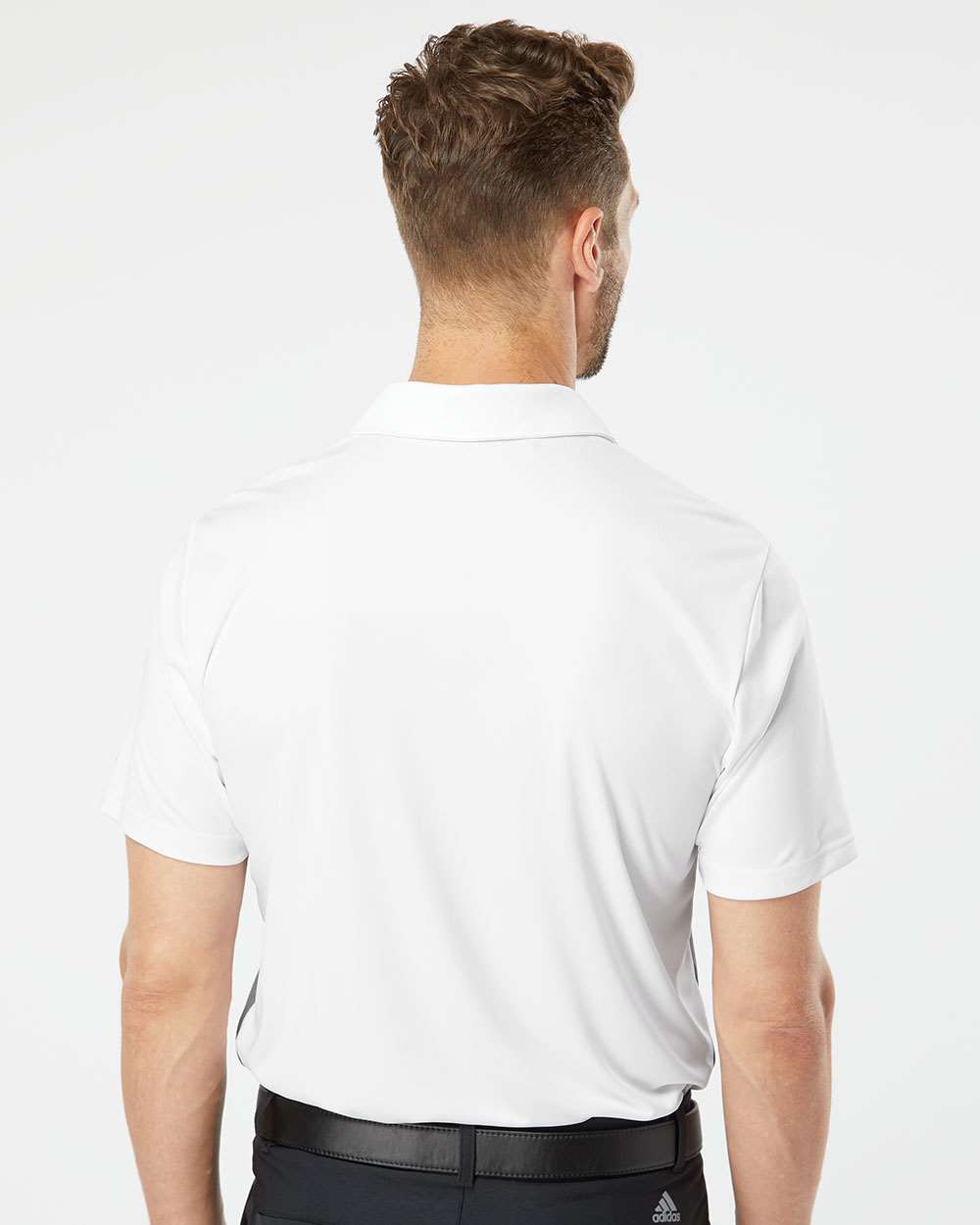 Men's Merch Block Polo - OnModelBack - B02953014 - White/ Grey Three/ Grey Five