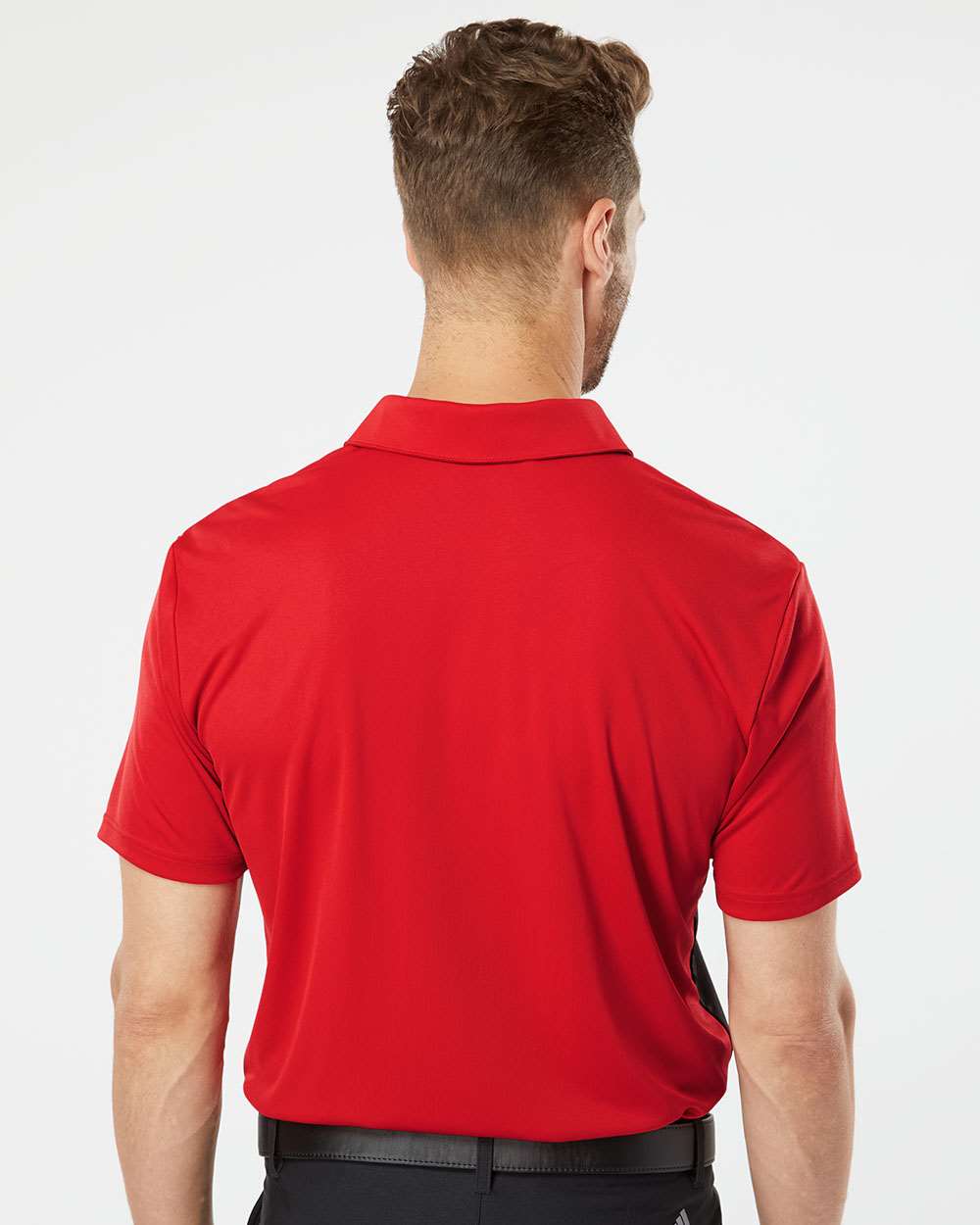 Men's Merch Block Polo - OnModelBack - B02953704 - Collegiate Red/ Grey Five/ Black