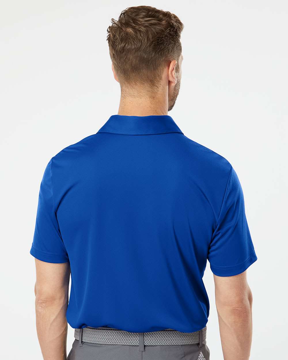 Men's Merch Block Polo - OnModelBack - B02953753 - Collegiate Royal/ Grey Three/ Collegiate Navy
