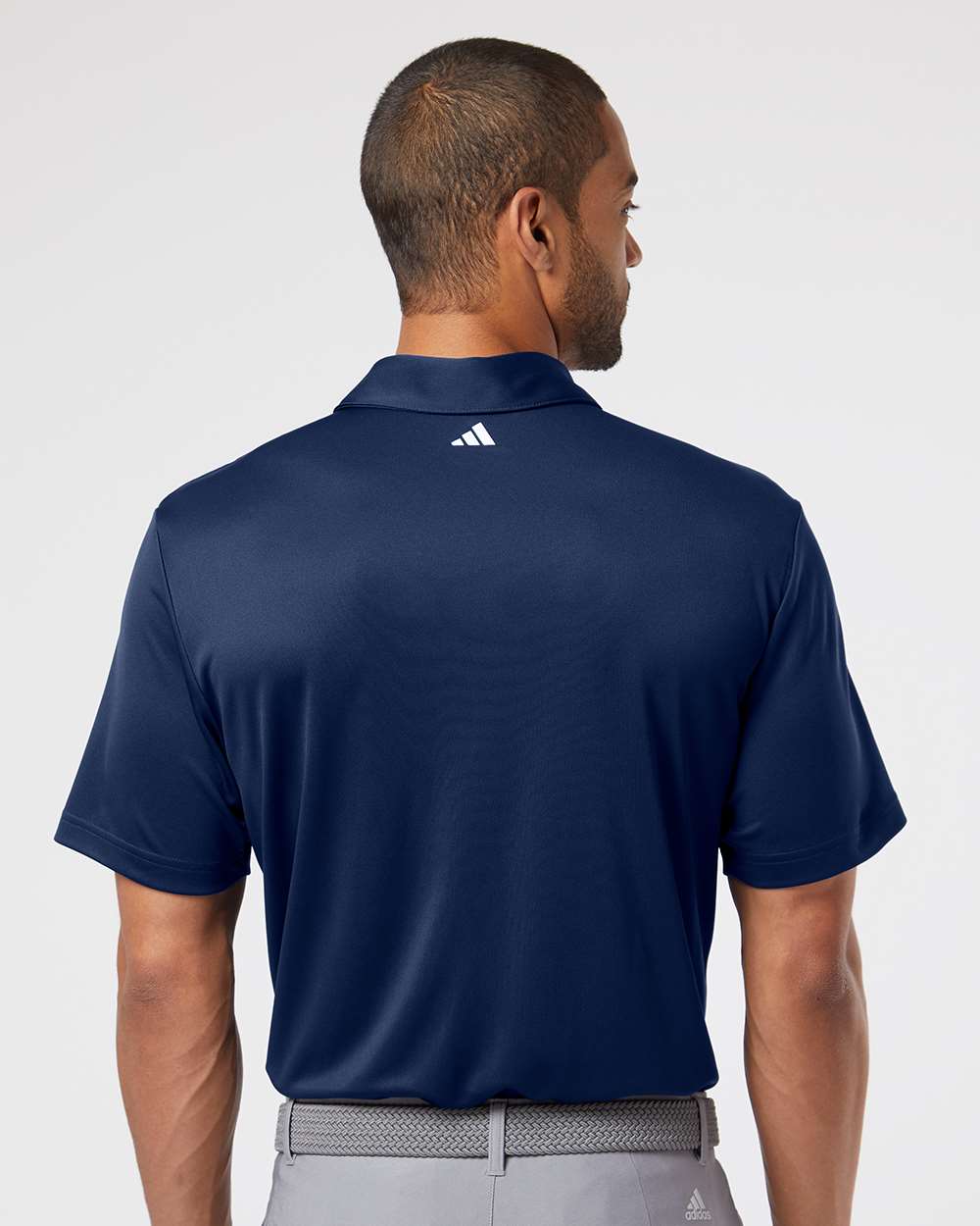 Men's Floating 3-Stripes Polo - OnModelBack - B03053653 - Team Navy Blue/ White