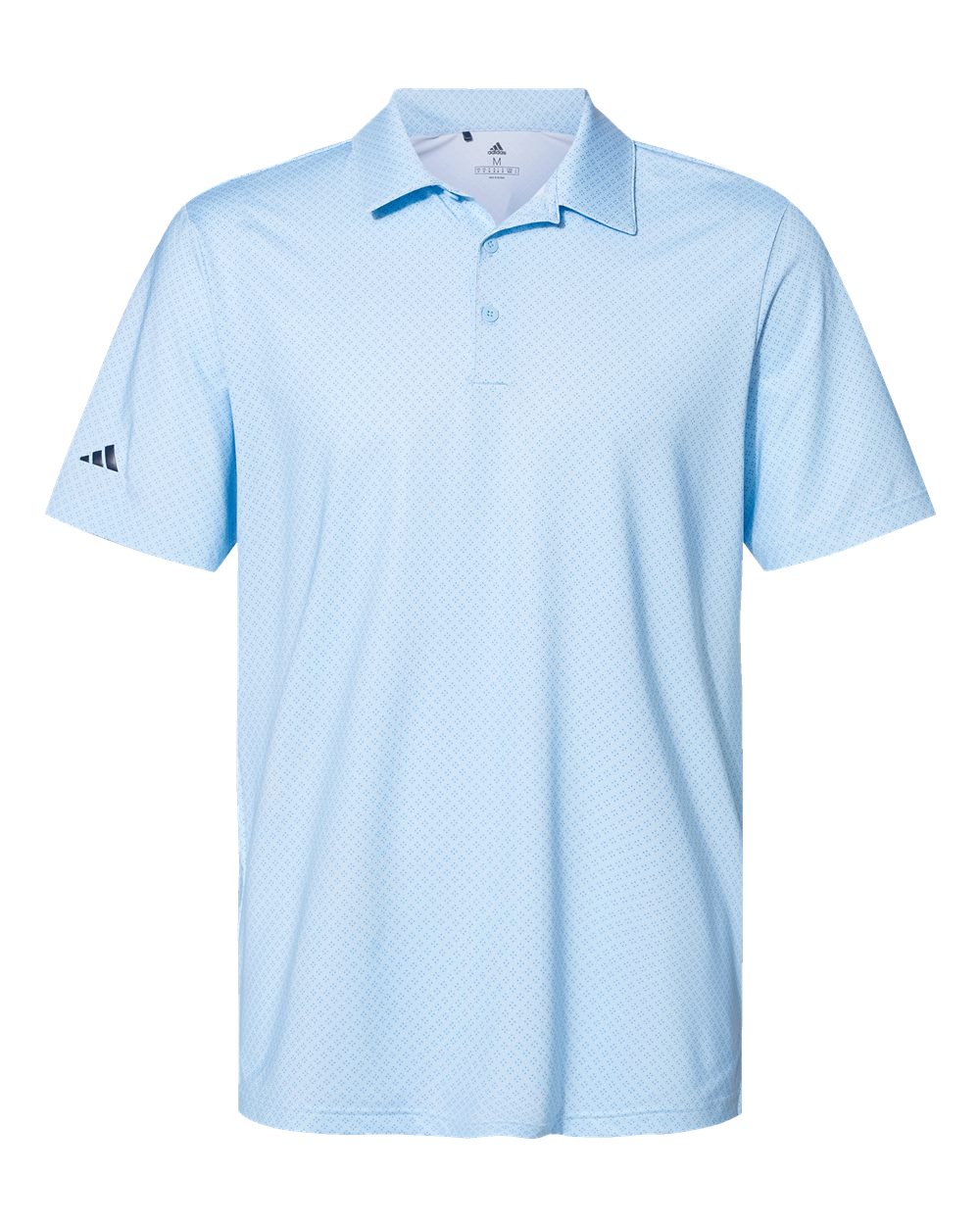 Men's Diamond Dot Print Polo - Front - B03353253 - Glow Blue/ White/ Navy