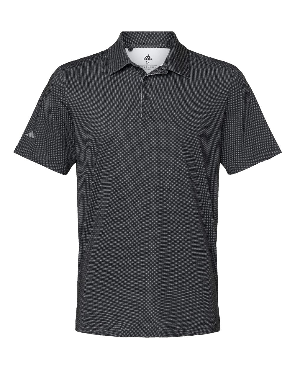 Men's Diamond Dot Print Polo - Front - B03353503 - Black/ White/ Grey Three