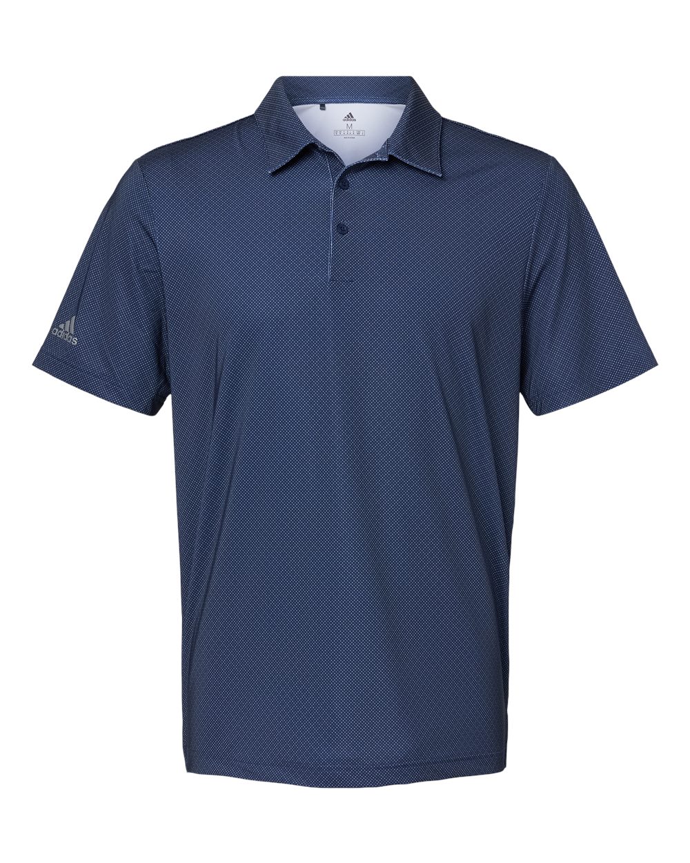 Men's Diamond Dot Print Polo - Front - B03353653 - Navy Blue/ White/ Grey Three