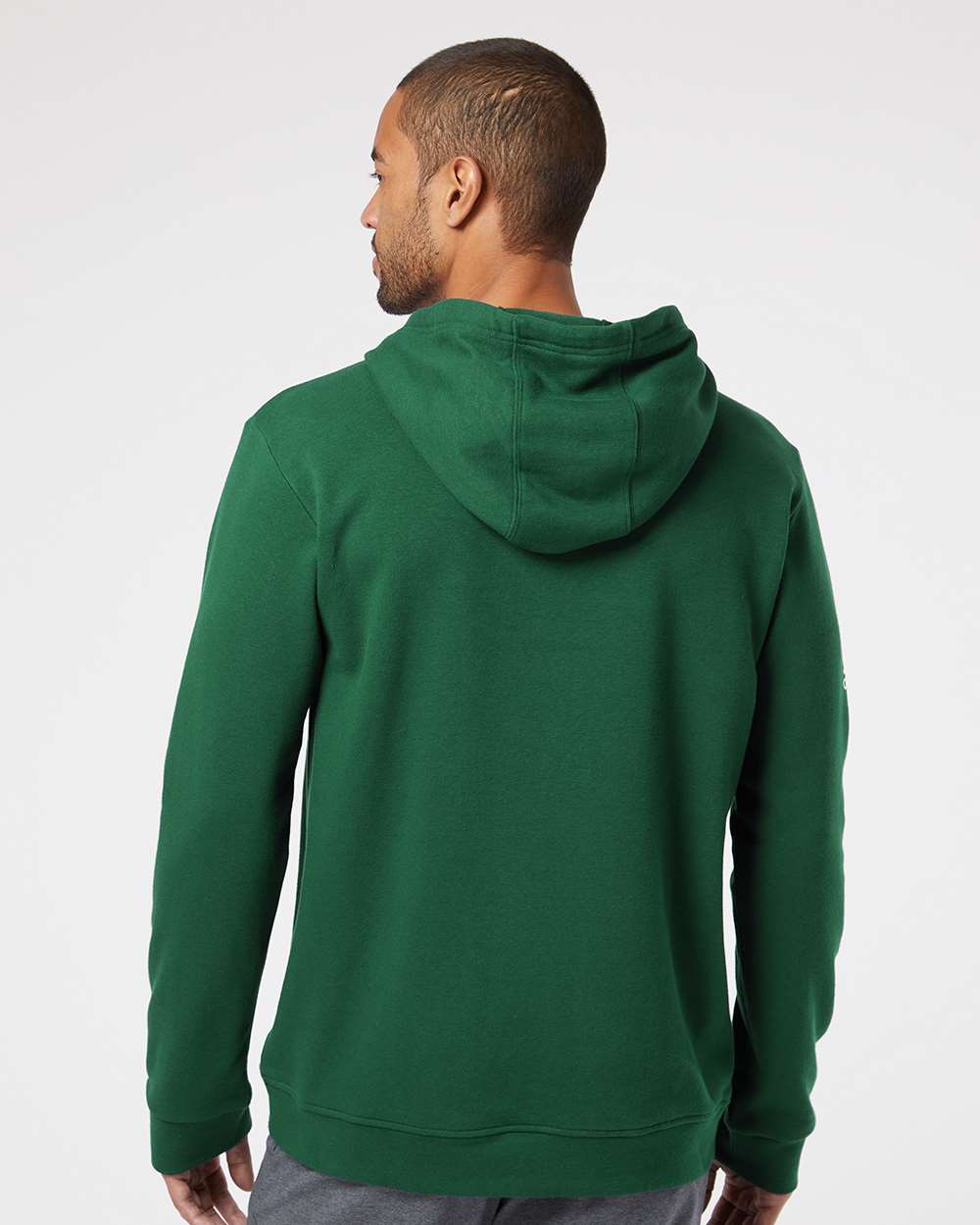Unisex Fleece Hooded Sweatshirt - OnModelBack - B03853172 - Collegiate Green