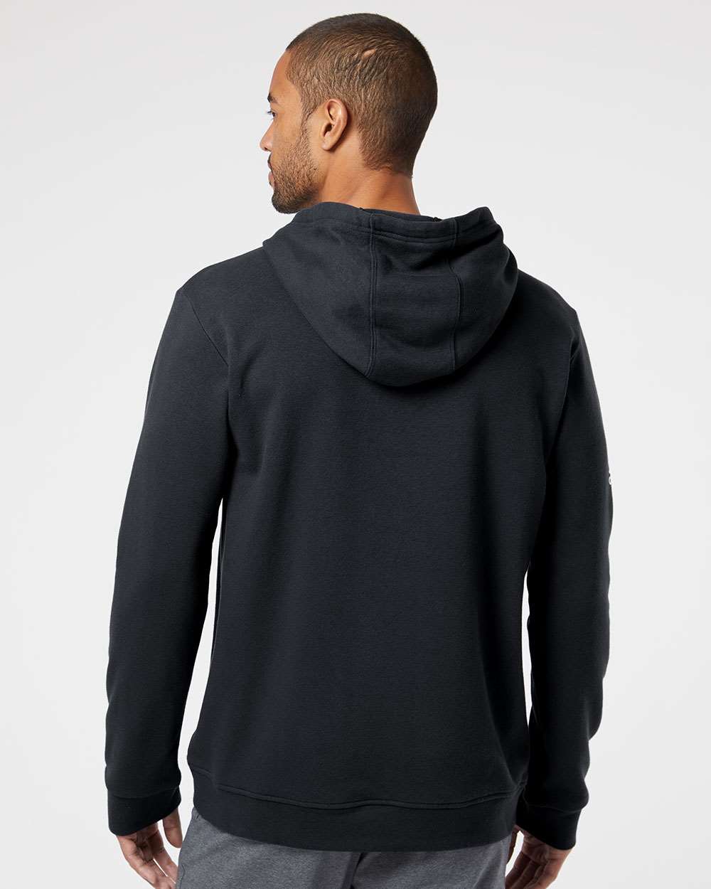 Unisex Fleece Hooded Sweatshirt - OnModelBack - B03853502 - Black