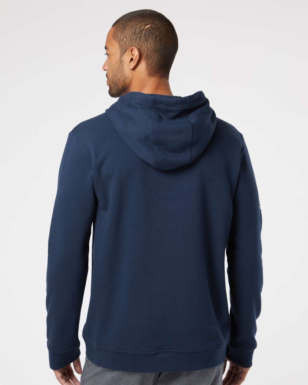 Unisex Fleece Hooded Sweatshirt - OnModelBack - B03853652 - Collegiate Navy