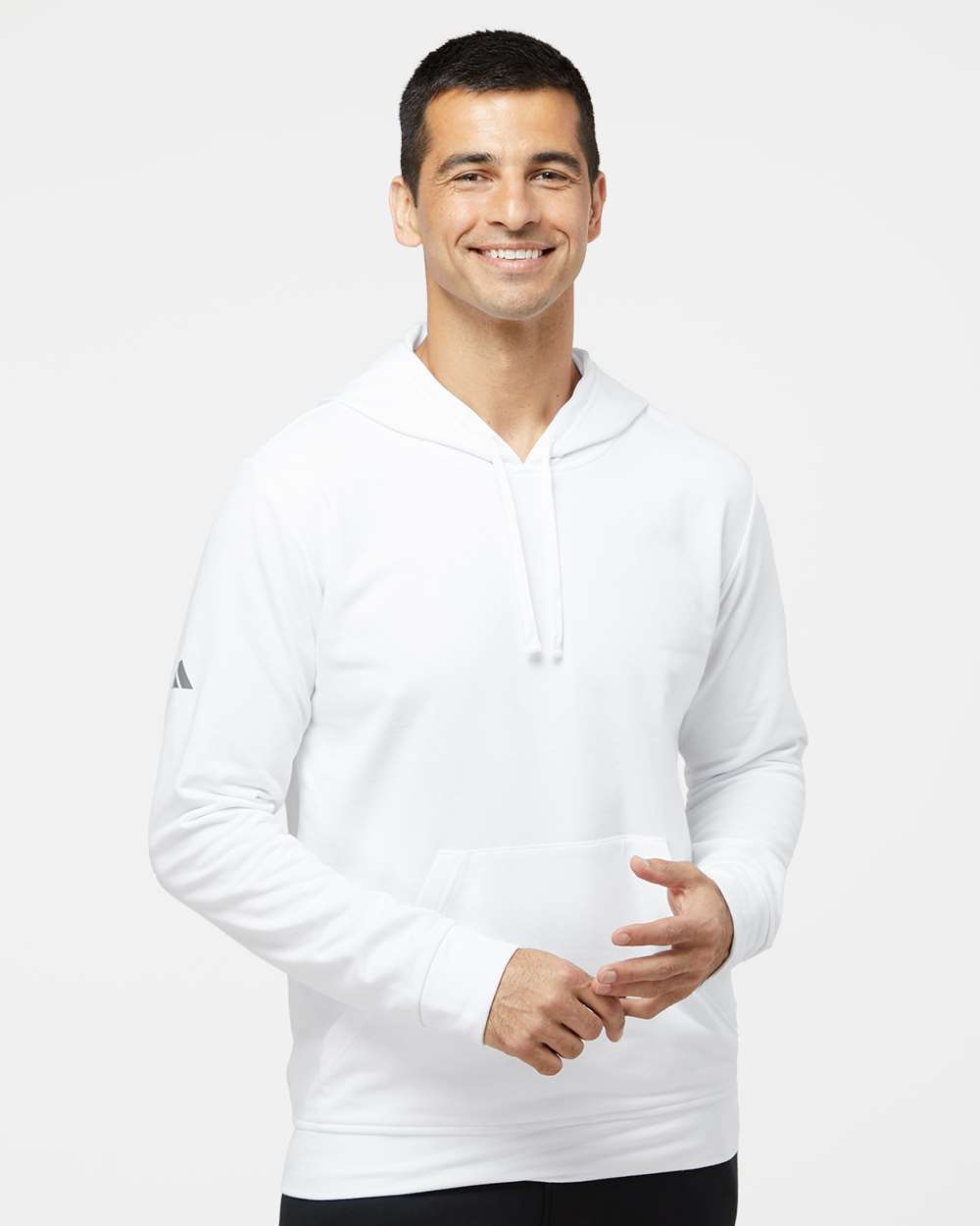 Unisex Fleece Hooded Sweatshirt - OnModelFront - B03853002 - White