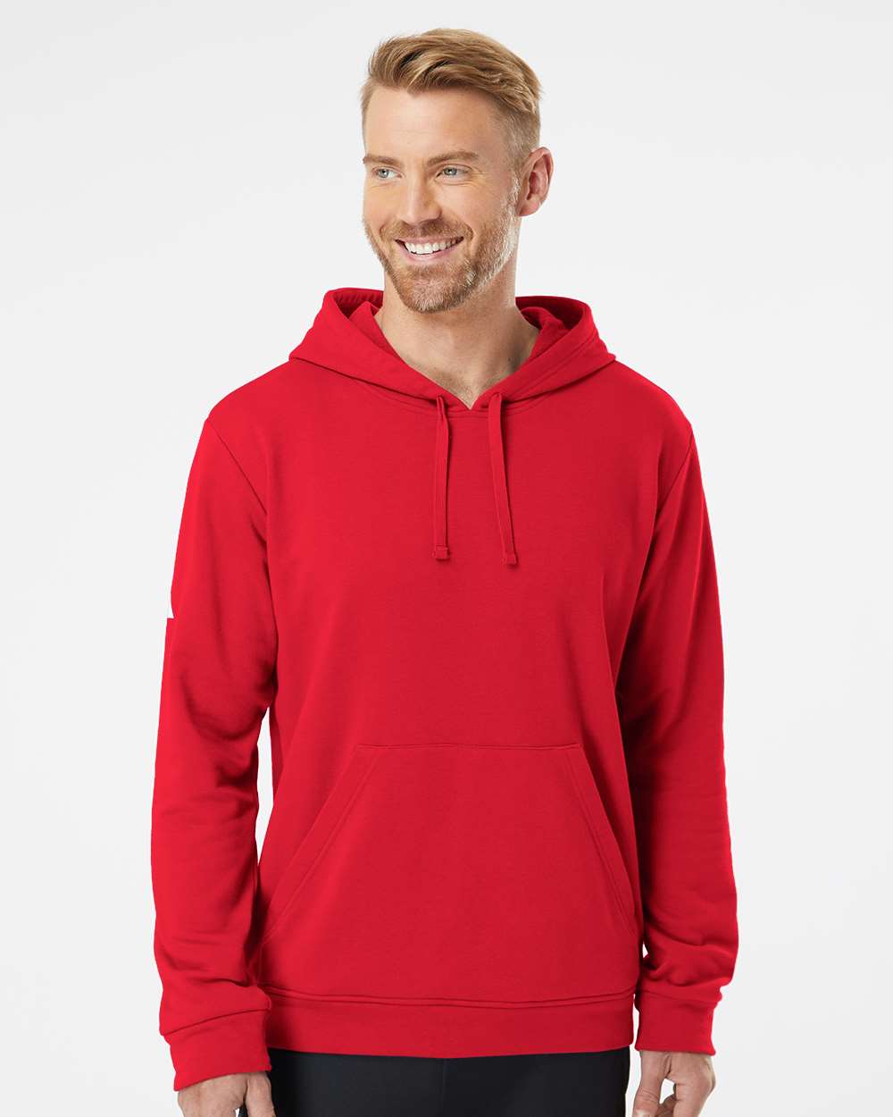 Unisex Fleece Hooded Sweatshirt - OnModelFront - B03853702 - Red