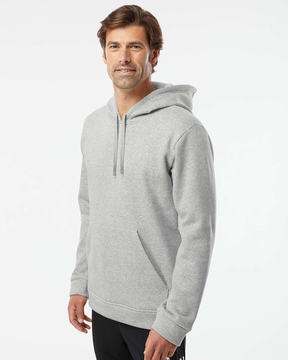 Unisex Fleece Hooded Sweatshirt - OnModelSide - B03853572 - Grey Heather